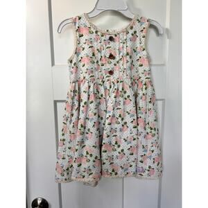 Sweet Honey Girls Floral Sleeveless Sun Dress Cottagecore White Pink Size‎ 5Y